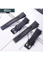 Resin Rubber Strap Men Pin Buckle Watch Accessories For Casio GA2000 Prg-650 PRW-6600 Wristband Sport 24mm Watches