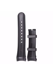 Reef Tiger Rubber Watch Strap, 29 cm, Black, with Tang Buckle for Aurora Clasps and Adapter