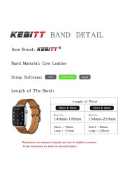 Kebitt High Quality Genuine Leather Single Round iWatch Smart Watch Strap for Apple Watch 7 6 Se 5 4 3 Strap 40mm 44mm 41mm 45mm