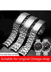 18mm 20mm 22mm quality 316L silver stainless steel watch straps strap for omega seamaster speedmaster planet ocean strap