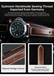 MAIKES Watch Watch Accessories 18mm-26mm Brown Vintage Oil Wax Leather Watch Band For Samsung gear s3 fossil watch strap