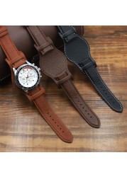 Genuine Leather Watchband 18mm 20mm 22mm Replacement Soft Watch Strap Coffee Black Brown Men Wrist Bracelets Sport Watches