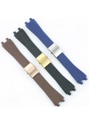 Men's silicone watch strap, silicone watch accessories, folding clasp, double pressure, 26mm, Athena, Ulysse, Nardin