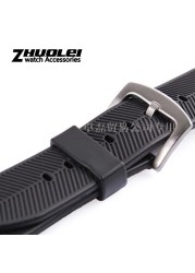 Rubber band for swatch 23mm men's watch, high quality, black, soft, waterproof, silicone, watch straps, black