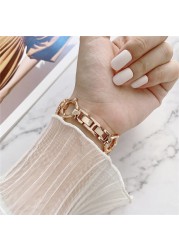 Woman Slim Stainless Steel Strap For Apple Watch Band 5 4 Se 7 45mm 41mm 44mm 40mm 38mm iWatch Serie 6 44mm Korea Bracelet Strap