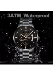 2309 NIBOSI Luxury Brand Mens Watches Business Dress Quartz Wristwatch Waterproof Chronograph Watch for Men Relogio Feminino