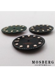 29mm sterile black green blue watch dial with date window for NH35 NH35A automatic movement accessories parts