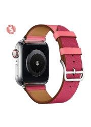 ShengOne Leather Bracelet Fashion Exquisite Bracelet for Apple Watch 7 6 SE 5 4 45 44 42mm Two Tone Replacement Strap 3 2 41 40 38