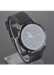 New men's watches quartz watch with rubber strap watch band wristwatch for men's watch