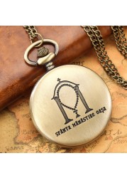 2022 New Production Personality Bronze Men's Pocket Watch With Luxurious Chain Quartz Watches Collections Souvenir