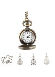 2022 Fashion Vintage Alloy Pocket Watch Roman Numeral Dual Time Display Watch Necklace Chain Watches Holiday Gifts TY66