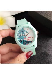 Brand Wrist Watches Fashion Men Women Ladies Girl Couples Crocodile Pattern Quartz Casual Silicone Band Watch LA10