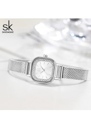 Business men watches birthday gift ladies wristwatch quartz crystals minimalist style rhinestone square dial dress accessories