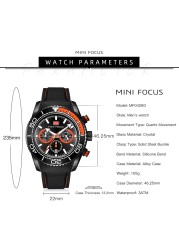 Fashion Men's Watches Multifunction Water Resistant Sport Wristwatches Luxury Quartz Luxury Brand Black Silicone Strap