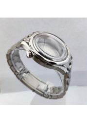 41mm Silver Watch Case Stainless Steel Case Men Watches Watchband Watchband Watchband for Miyota Movement 8215/DG2813