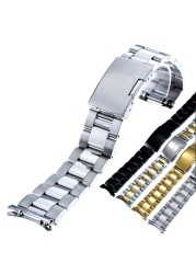 16mm 18mm 19mm 21mm 24 26mm 22mm 20mm Curved End Stainless Steel Watch Band Strap for Samsung Galaxy Watch Watchband