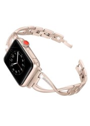 Luxury Band Bracelet Accessories Watch Strap Solid Unisex With Diamonds Wear Resistance Adjustable Fashion Business For IWatch