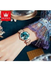 OLEVS Top Brand 2022 Women Fashion Luxury Quartz Watch Waterproof Stainless Steel Wristwatch For Women Fashion Female Gift Set