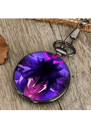 2022 new style customize men women advanced purple japan animation personality style unisex quartz pocket watch with thick chain