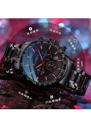 New Style Fashion Chronograph Waterproof Male Wrist Watch Male Business Watch Quartz Wristwatch Relogio Masculino 2022