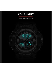 ساعة رياضية للرجال ساعات مقاوم للماء ساعة تنبيه تاريخ السيارات LED الرقمية reloj hombre 8036 العسكرية ساعات كوارتز ساعات المعصم