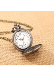 New Classic Bronze Men's Quartz Big Chain Pocket Watch Cat Pattern Unisex Advance Sense Watches Birthday Gift for Boyfriend