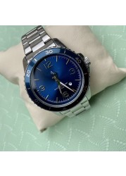 2021 Hot Sale Luxury BR Three Needle Calendar Stainless Steel Blue Face Quartz Watch