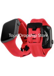 Soft Silicone Watch Strap for Apple Watch 7 41/45mm/38mm/40mm/42/44mm Band Sport Bracelet for iWatch Series 6/SE/5/4/3 Wristband