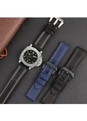 Thick Nylon Watch Band For Men's Watch Canvas Leather Business Watches