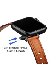 Soft Leather Watch Band for Apple Watch Strap 41mm 45mm 38/42mm 40mm 44mm Bracelet for iWatch Series 7 3 5 6 SE Wrist Watchband