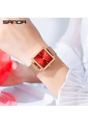 SANDA 2022 Top Brand Women Quartz Watches Simple Style Ladies Quartz Wristwatch Fashion Waterproof Watch Relogio Feminino