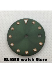 BLIGER 29.3mm Diamond Watch Set Dial For Miyota 8215 8205 821A Mingzhu DG3804 ETA 2824 2836 Movement