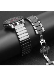 Ceramic 22mm fron watch strap for Samsung Galaxy Watch 46mm 3 45mm Band Gear S3 Frontier Bracelet Wrist Watch Strap Huawei GT 2 strap