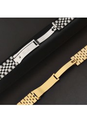 Men Women 13mm 17mm 20mm Brands Silver Gold Stainless Steel Watches Strap Replacement for DATEJUST Role Watch Wristband Bracelet