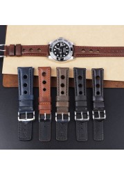 Leather Watchband Lychee Style Watch Strap 18mm 20mm 22mm 24mm Metal Buckle Lock Replacement Women Men Watch Band