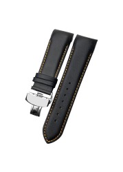 Genuine Leather Watchband 22mm 23mm 24mm Fit For Tissot T035 617 627 439 Brown Black Calfskin Watch Strap Butterfly Clasp Tools