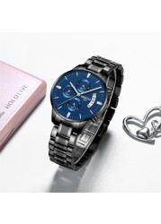 NIBOSI 2021 Women Fashion Watches Luxury Brand Ladies Wristwatches Stainless Steel Waterproof Girl Gift Quartz Watch Female