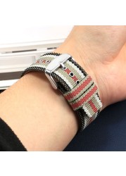 Yopo Replacement Strap for B-URBERRY BU7600 | 7601 | 7602 Canvas Wristband Fashion Plaid Nylon Bracelet 22mm