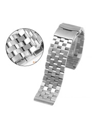 Solid Stainless Steel Watches 18mm 20mm 22mm 24mm For Galaxy Watch Strap For Seiko Huawei gt2 Wrist Metal Business Bracelet