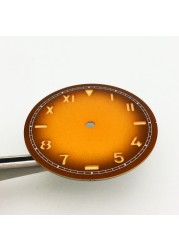 Watch Parts 37mm California Manual Winding Watch Gradient Yellow Literally Aseptic Dial For ETA 6497 ST3600 Caliber Luminous