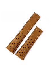 Rolamy 20 22mm Real Calf Leather Suede Strap Vintage Replacement Wrist Watchbands Strap Watch Band for Tag Heuer
