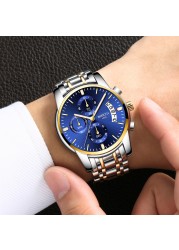NIBOSI New Luxury Brand Stainless Steel Business Men's Watch Sport Waterproof Date Male Clock 2021 Watches Relogio Masculino