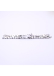 19 20 22mm Hollow Curved End Solid Screw Links Steel Replacement Watch Band Vintage Jubilee Bracelet for Rolex