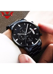 NIBOSI Fashion Watches Mens Top Brand Luxury Watches Rose Gold Waterproof Relogio Masculino Stainless Steel Quartz Wristwatch