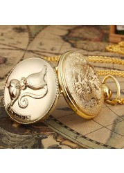 2022 New Men Women Advanced Sense Gold Fashion Chain Pocket Watch Cat Dog Chain Pug Pattern Quartz Movement Watches