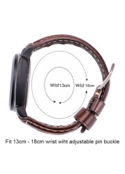 Cowhide Watch Strap Bracelet Vintage Genuine Leather 20mm 22mm 24mm Watchband Women Men Fashion Watch Band Strap With Pin Buckle