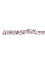 Carliwit 22mm Middle Pink Gold Stainless Steel Wrist Watch Band Replacement Metal Watchband Bracelet Double Push Clasp for Seiko