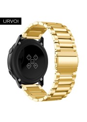 URVOI 3 Rows Band for Galaxy Watch Active Strap Stainless Steel Fold Over Clasp Quick Release Durable Wristwatches 4 Colors 42 46mm