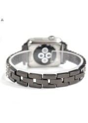 Lebanda Zinc Alloy Band for Apple Watch Series 7 6 SE5 4 3 Shiny Electroplating Zircon Diamond Bracelet Strap for iWatch 41 45mm