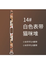 Strap for Xiaomi Cartoon Print Band 6 Bracelet Sport Silicone Watch Wristband Miband band4 Wristwatches for Xiaomi Mi Band 3 4 5